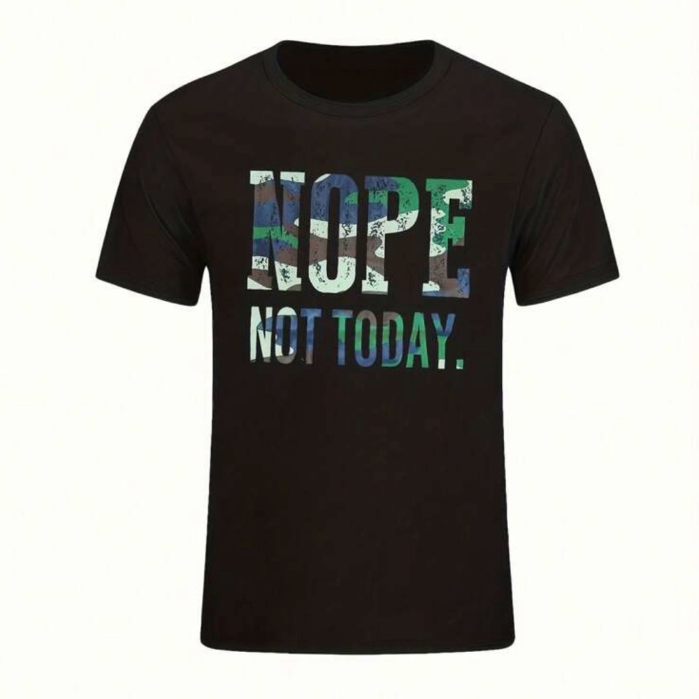 Slogan Graphic Round Neck Tee